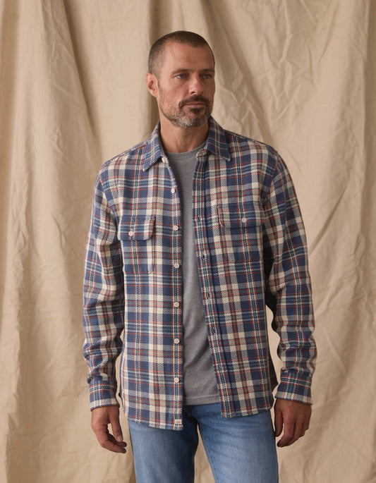 Mountain Textured Overshirt in Mineral Blue